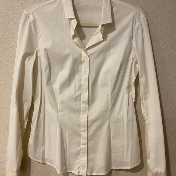 Brunello Cucinelli Off White 96% Silk Button Down Large - Picture 1 of 9
